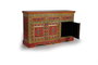 GINER Y COLOMER Buffet en bois de manguier et MDF multicolore peint à la main - 3 tiroirs, 3 portes - 140x86x40 cm